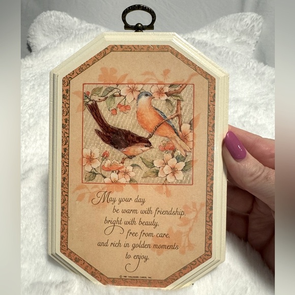 Vintage Hallmark 1981 Birds Plaque Wall Hanging Saying Friendship - Picture 1 of 10